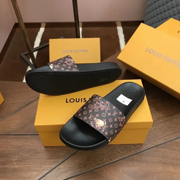 Louis Vuitton Monogram Denim Slide Sandals Navy Slippers - 7