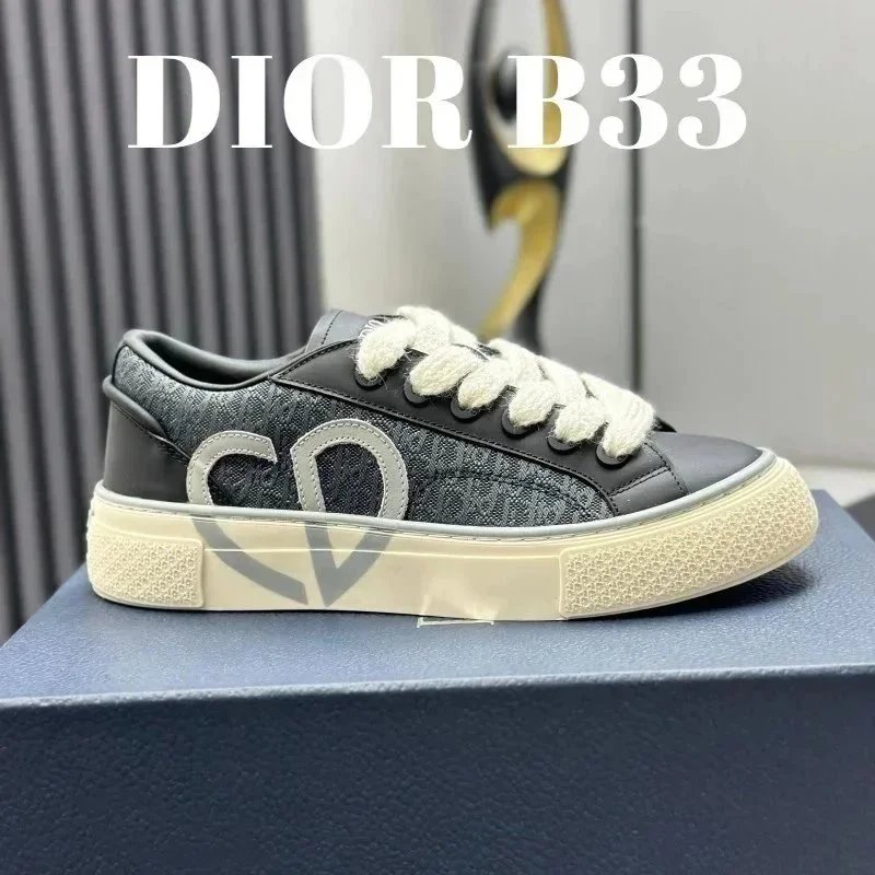 Dior Sneakers Low-Top Lace-Up with Embroidered Panels — 23