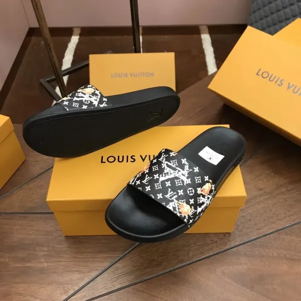Louis Vuitton Monogram Denim Slide Sandals Navy Slippers - 3