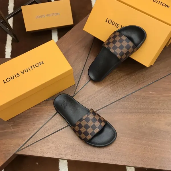 Louis Vuitton Monogram Denim Slide Sandals Navy Slippers - 9
