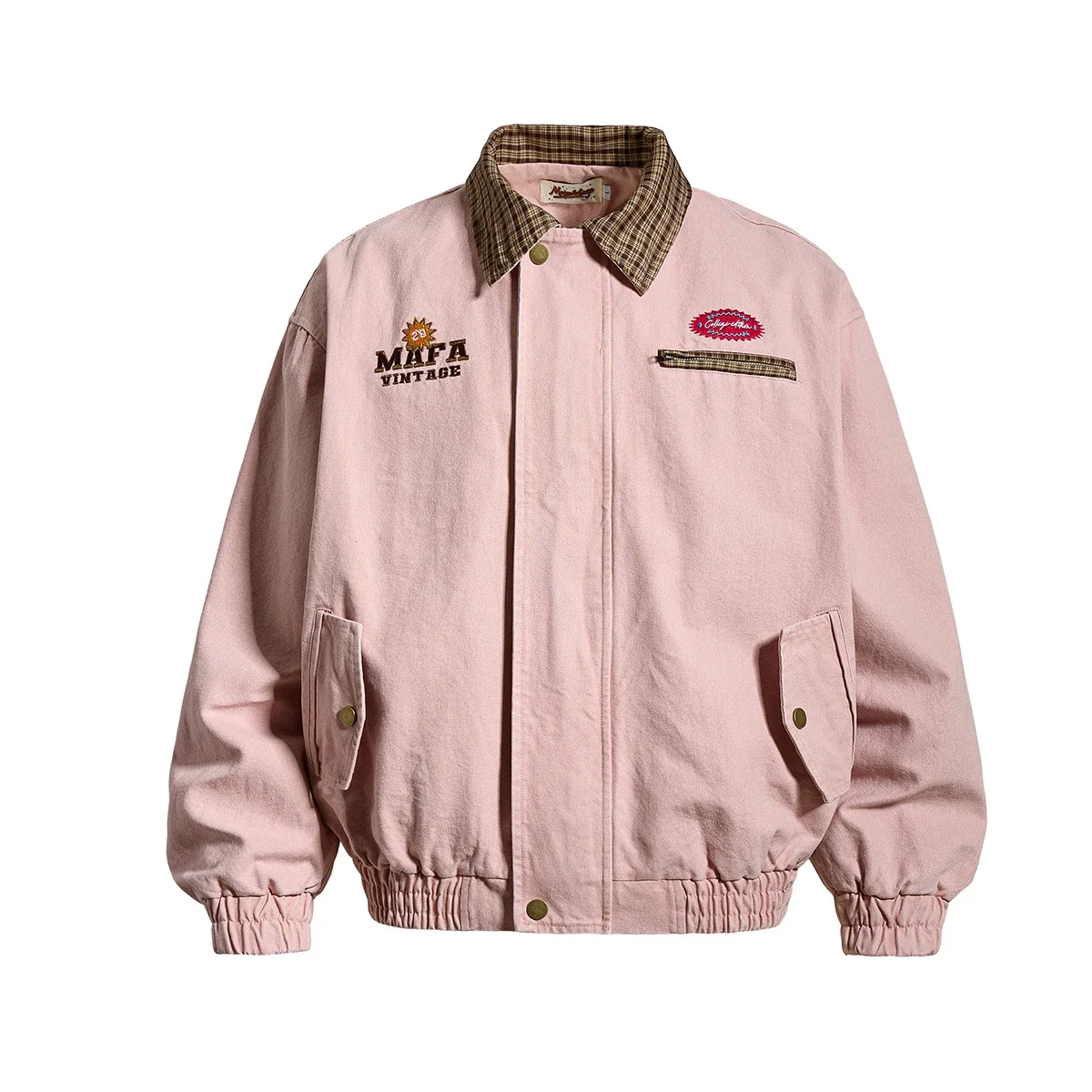 MAFA VINTAGE，plaid collar washed cotton work jacket
