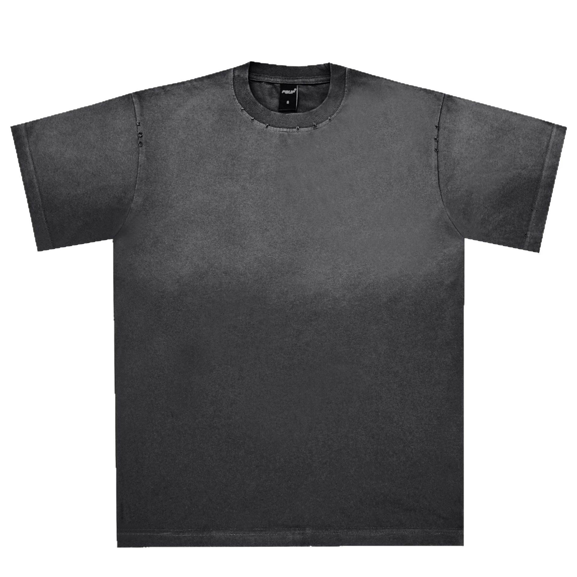FBUF American Vintage Heavyweight 270g Washed Fade Distressed Cotton Summer T-Shirt Undershirt Streetwear