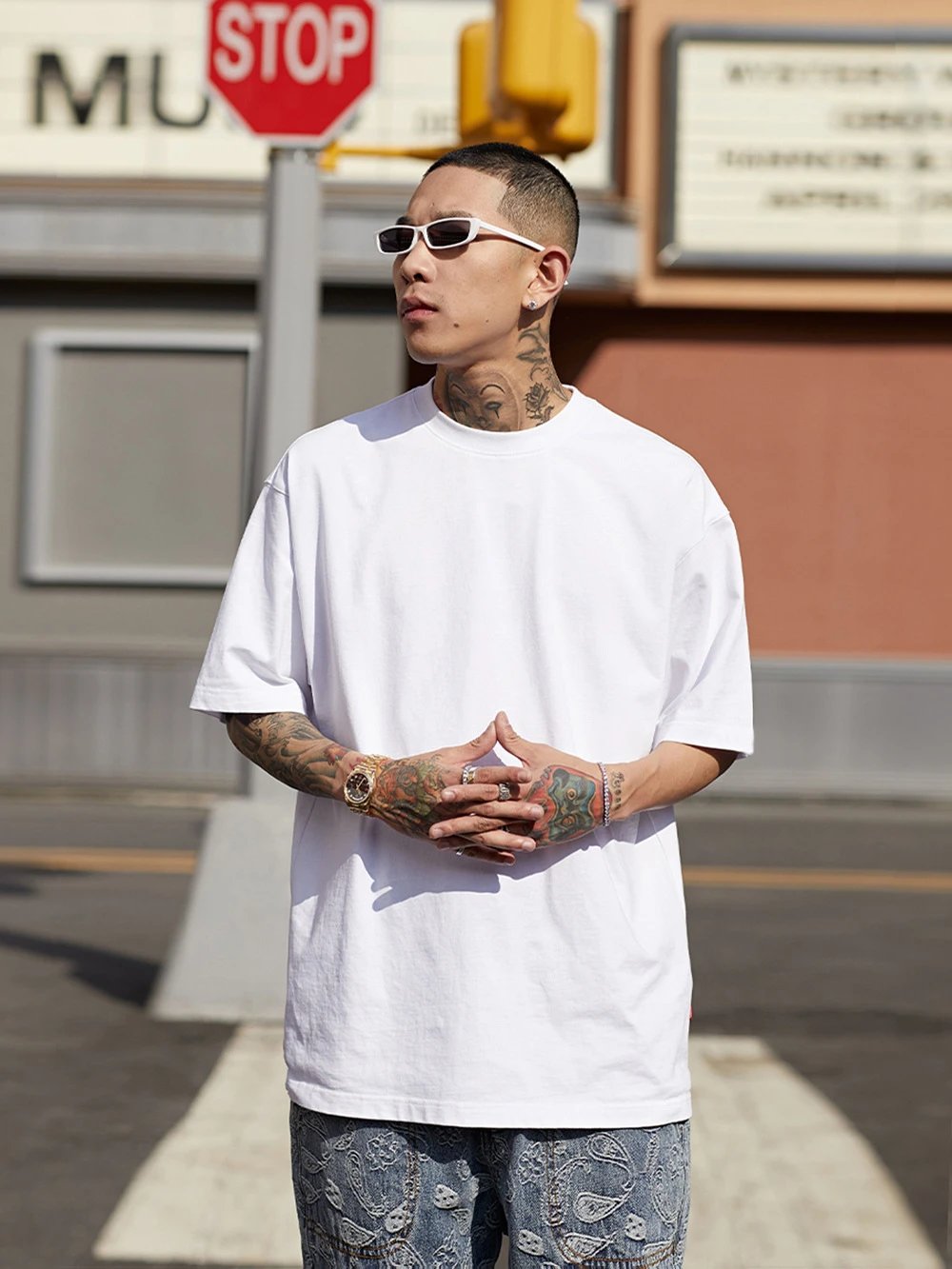 White 260G 2cm Small Neckline