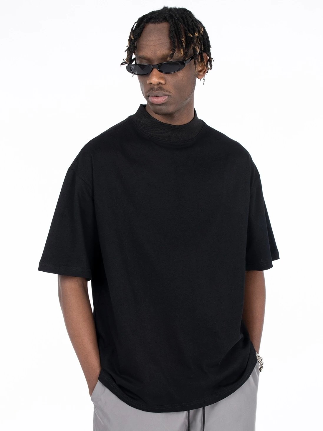 Black 410G 3cm Small Neckline