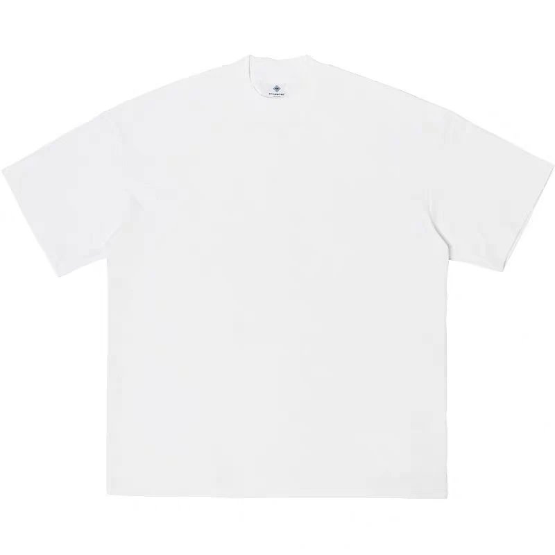 250G double yarn Xinjiang pure cotton wide washed Japanese men's short sleeved T-shirt with round neck, summer trendy couple's outfit