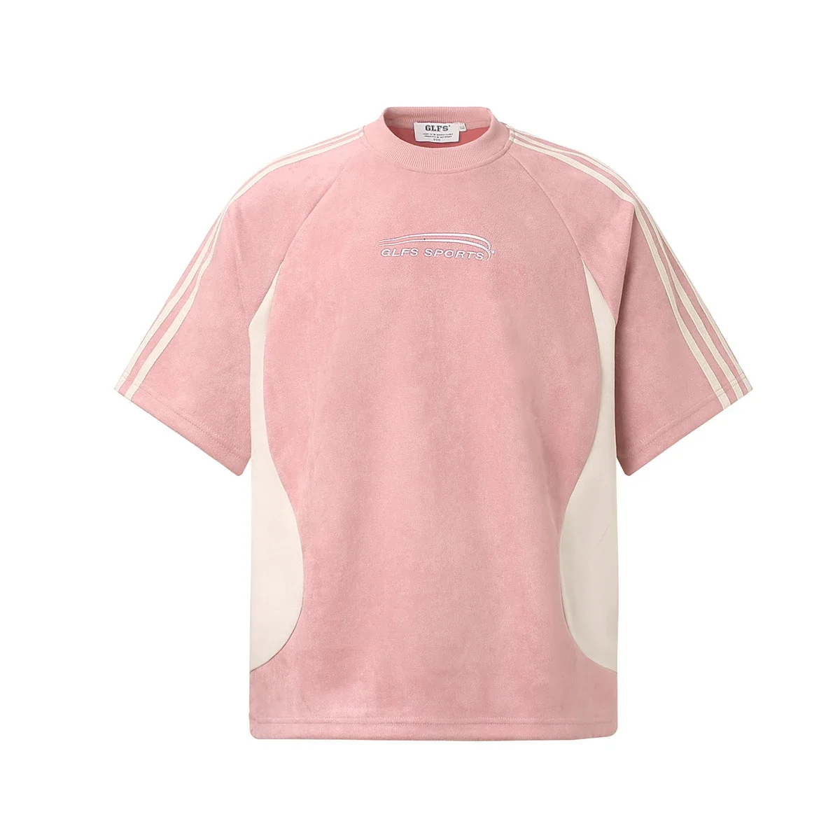 GLFS SPORTS Suede Three Stripes Short-Sleeve Sports T-Shirt