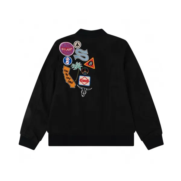 Stüssy Patchwork Varsity Jacket Black Outerwear - 13