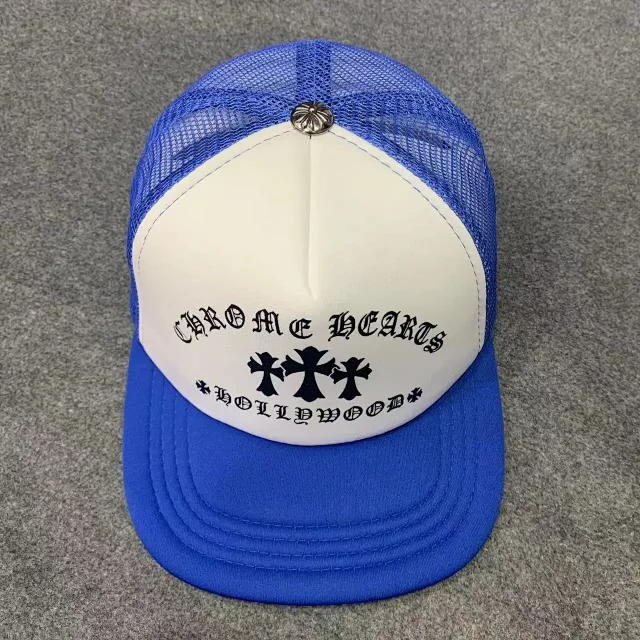 Chrome Hearts Hats Mesh Trucker Cap with Cross Motif Print product detail image 3