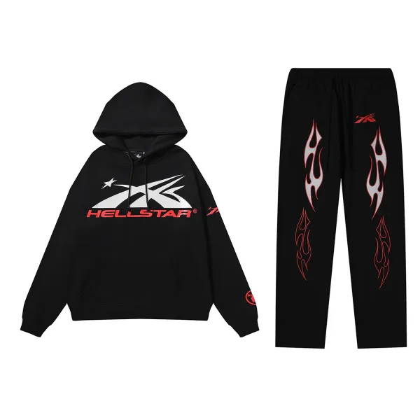 Hellstar Flame Logo Sweatpants Black - 12