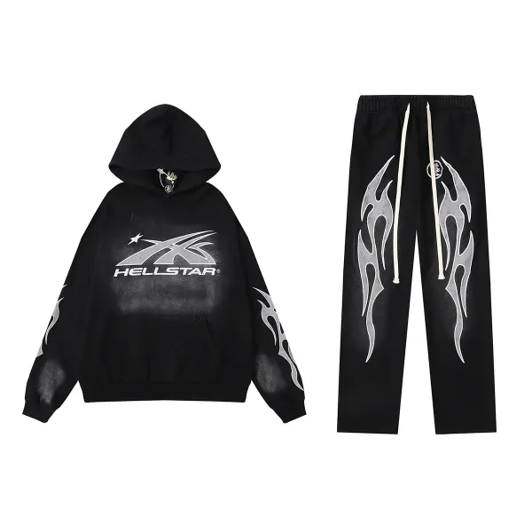Hellstar Flame Logo Sweatpants Black - 37