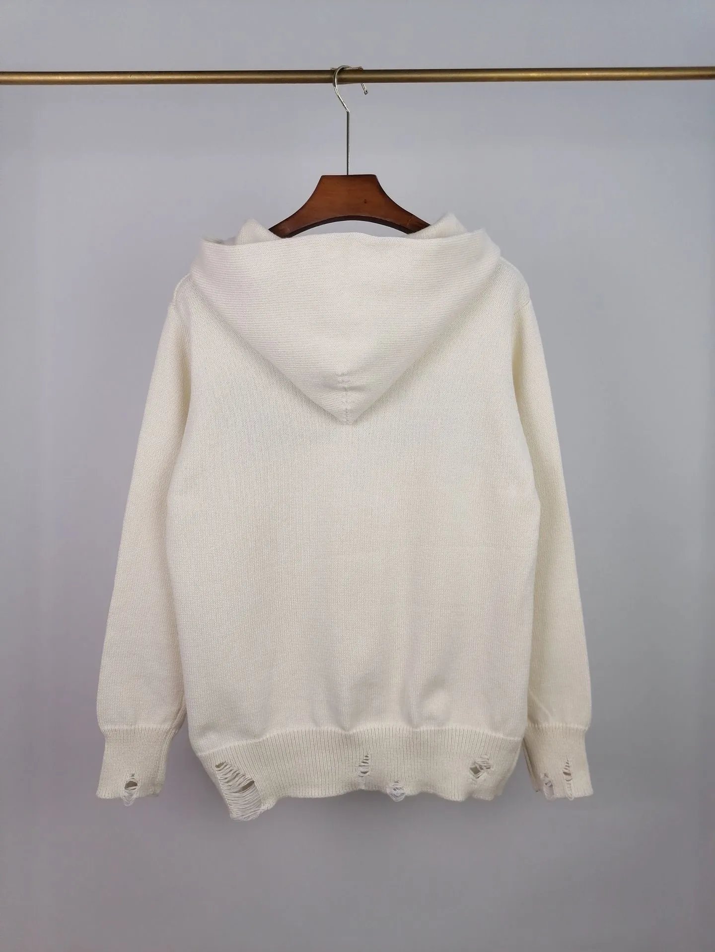 Amiri Lace-Embellished Arch Logo Cream Sweater - 30