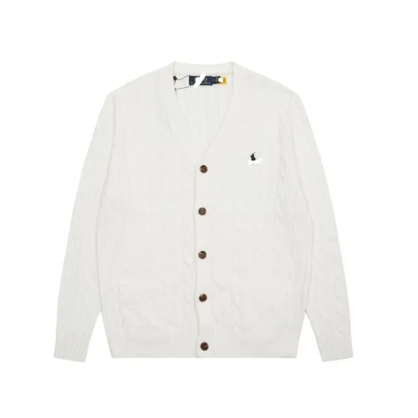 Ralph Lauren Cable Knit Cardigan White Sweater - 1