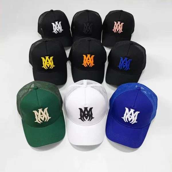 Maison Margiela MM Logo Embroidered Black Mesh Back Baseball Cap - 5