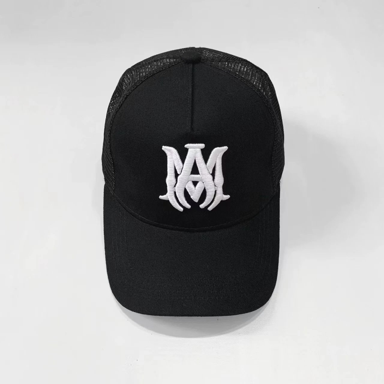 Maison Margiela MM Logo Embroidered Black Mesh Back Baseball Cap - 18