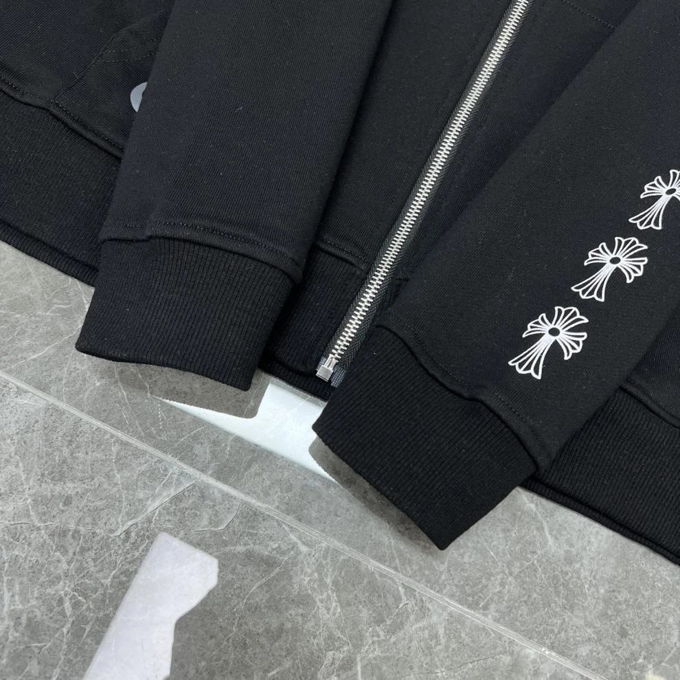 Chrome Hearts White Cross-Embroidered Zip-Up Hoodie - 28