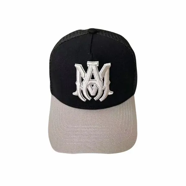 Maison Margiela MM Logo Embroidered Black Mesh Back Baseball Cap - 31