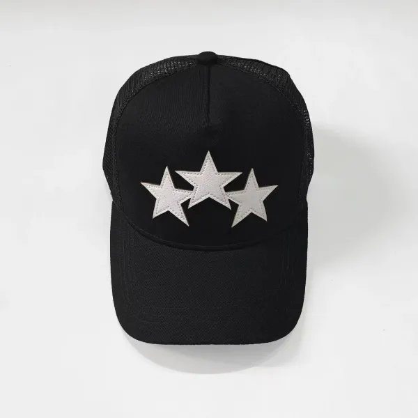 Maison Margiela MM Logo Embroidered Black Mesh Back Baseball Cap - 40