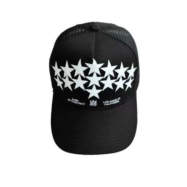 Maison Margiela MM Logo Embroidered Black Mesh Back Baseball Cap - 49