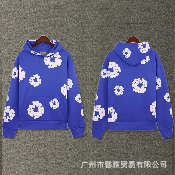 Design Floral Print Purple Hoodie - 13
