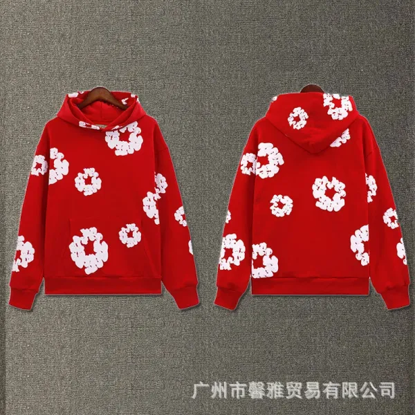 Design Floral Print Purple Hoodie - 17