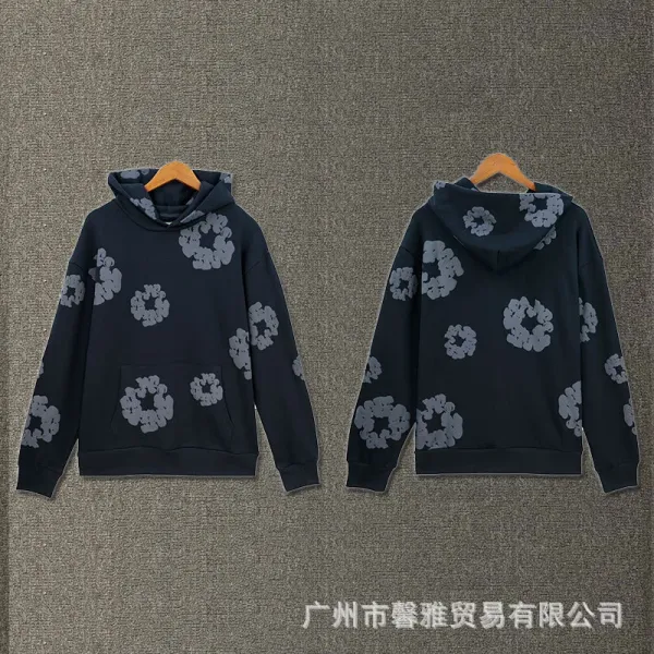 Design Floral Print Purple Hoodie - 16
