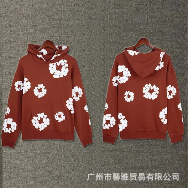 Design Floral Print Purple Hoodie - 20