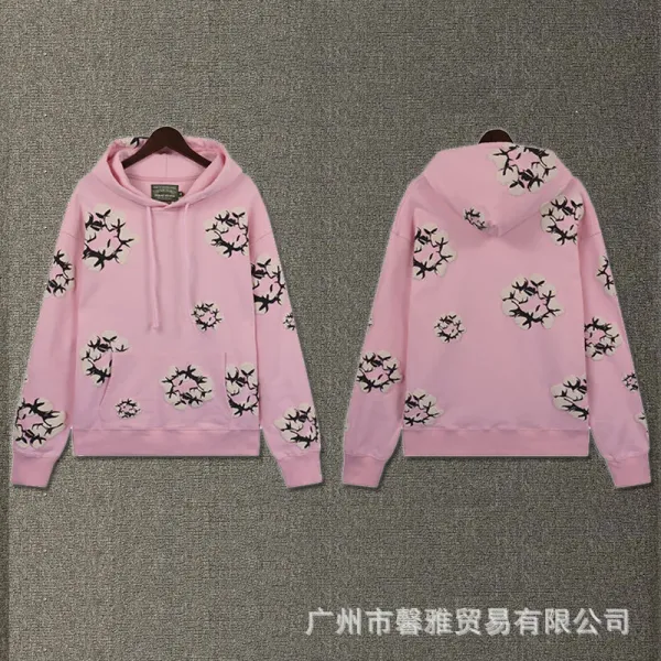 Design Floral Print Purple Hoodie - 29
