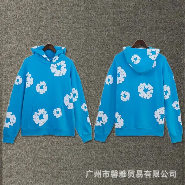 Design Floral Print Purple Hoodie - 18