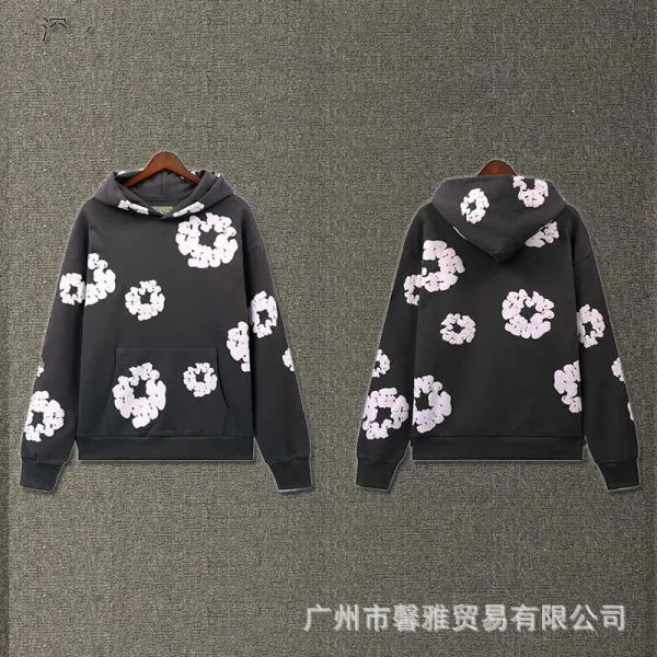 Design Floral Print Purple Hoodie - 22