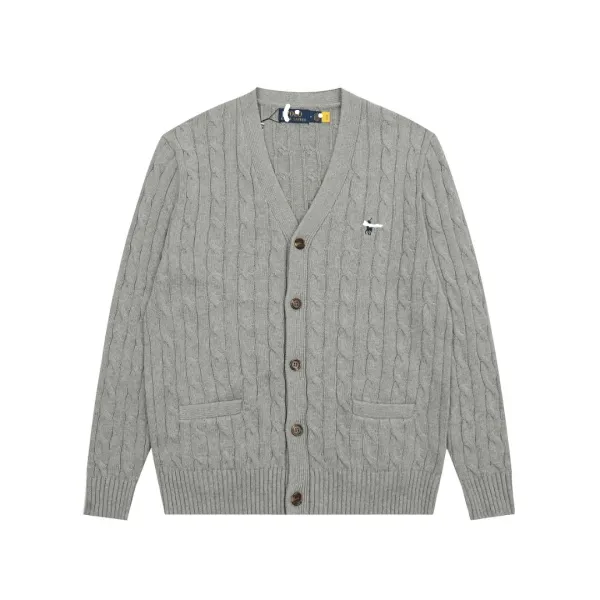 Polo Ralph Lauren Cable Knit Cardigan Gray Sweater - 1