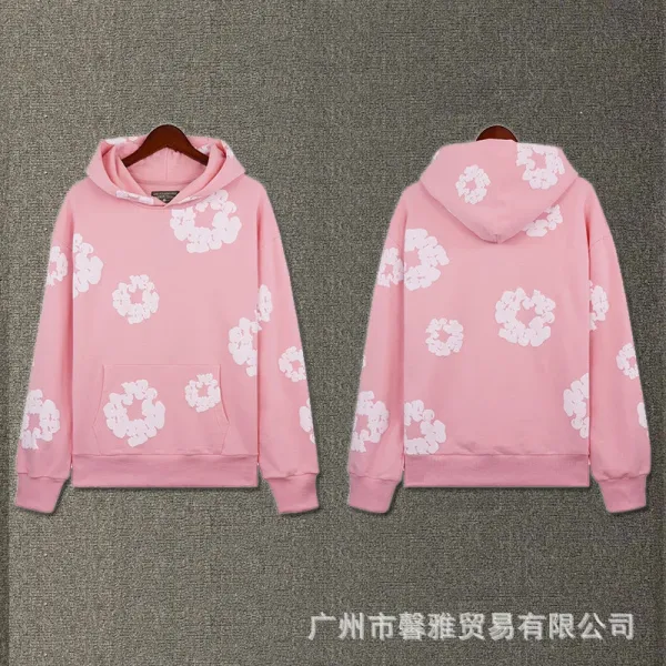 Design Floral Print Purple Hoodie - 15