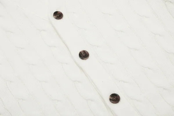 Ralph Lauren Cable Knit Cardigan White Sweater - 6