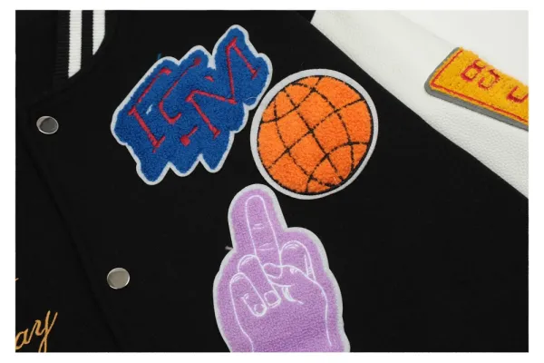 GLFS Diet Starts Monday Varsity Jacket Black/White Multicolor - 14