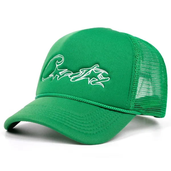 Design Trucker Cap Gray Embroidered Logo Baseball Cap - 5