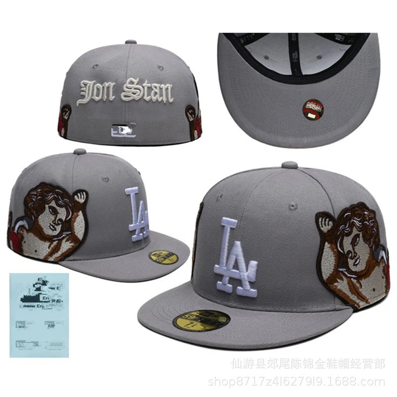 New Era Hats 59FIFTY fitted flat-brim baseball cap with embroidered MLB team logos image 3