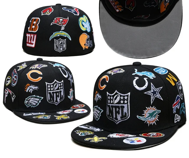 New Era Hats 59FIFTY fitted flat-brim baseball cap with embroidered MLB team logos product detail image 3