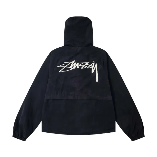 Stüssy Oversized Hooded Windbreaker Black Outerwear - 1