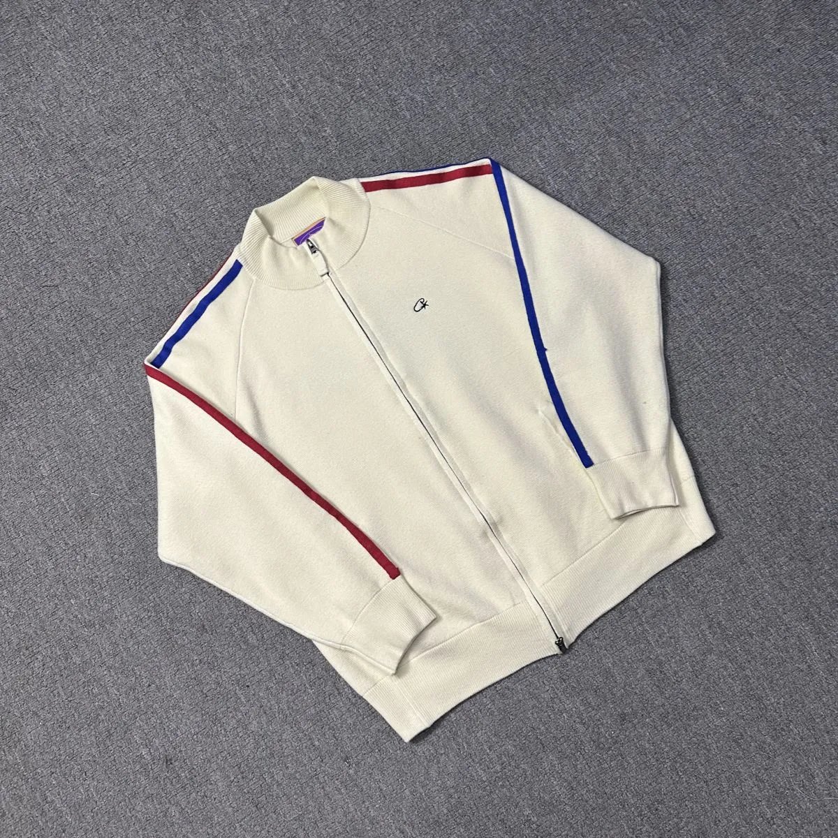 Comme des Garçons Play x针织印花拉链开衫 White Knit Zip-Up Cardigan - 26