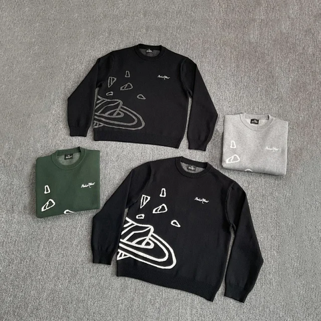 Broken Planet Knitwear Jacquard graphic crewneck sweater product detail image 7