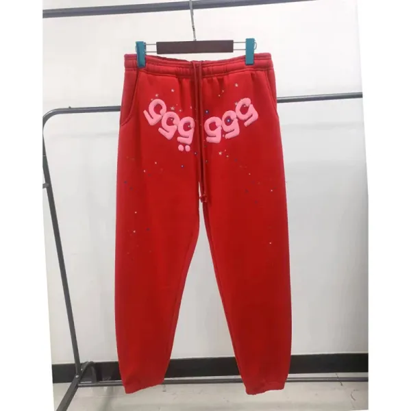 Design Streetwear Graphic Sweatpants Red - 1