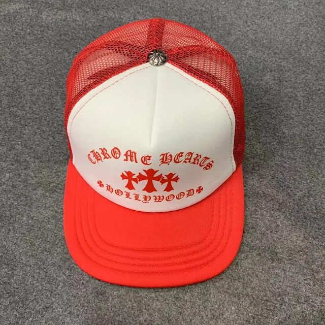 Chrome Hearts Hats Mesh Trucker Cap with Cross Motif Print product detail image 2