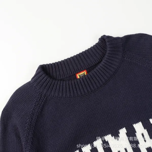 Human Made H Logo Knit Sweater Navy - 7
