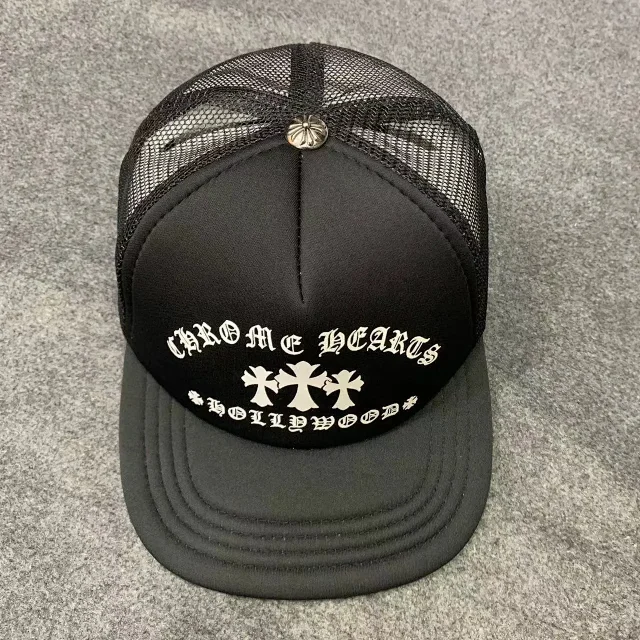 Chrome Hearts Hats Mesh Trucker Cap with Cross Motif Print product detail image 1