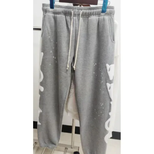 Design Graphic Print Gray Sweatpants - 1