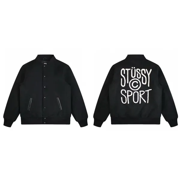 Stüssy Sport Varsity Jacket Black - 1