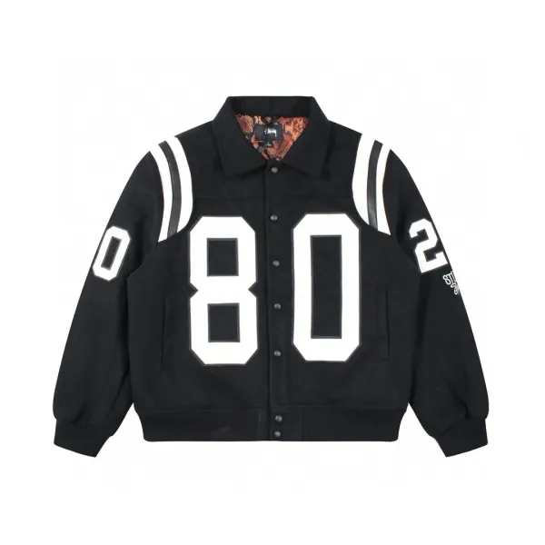 Stüssy Patchwork Varsity Jacket Black Outerwear - 21