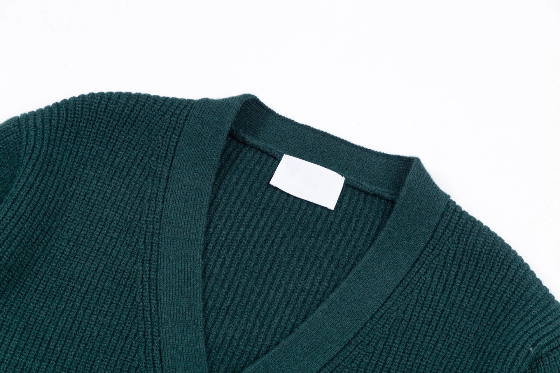 Play Comme des Garçons Heart Logo Ribbed Cardigan in Forest Green - 4