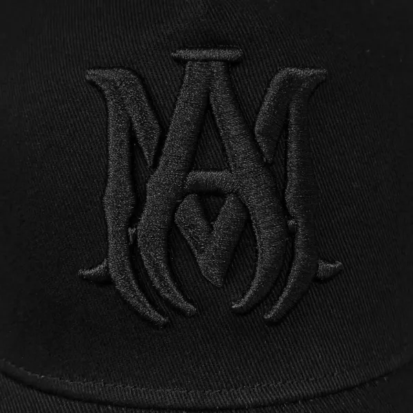 Maison Margiela MM Logo Embroidered Black Mesh Back Baseball Cap - 23