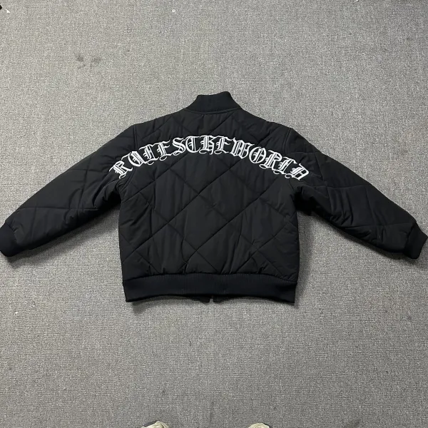 Ruff Skreworld Quilted Bomber Jacket Black - 1
