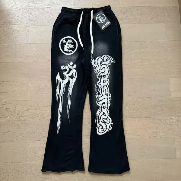 Records Star Flame Print Tie-Dye Sweatpants - 28